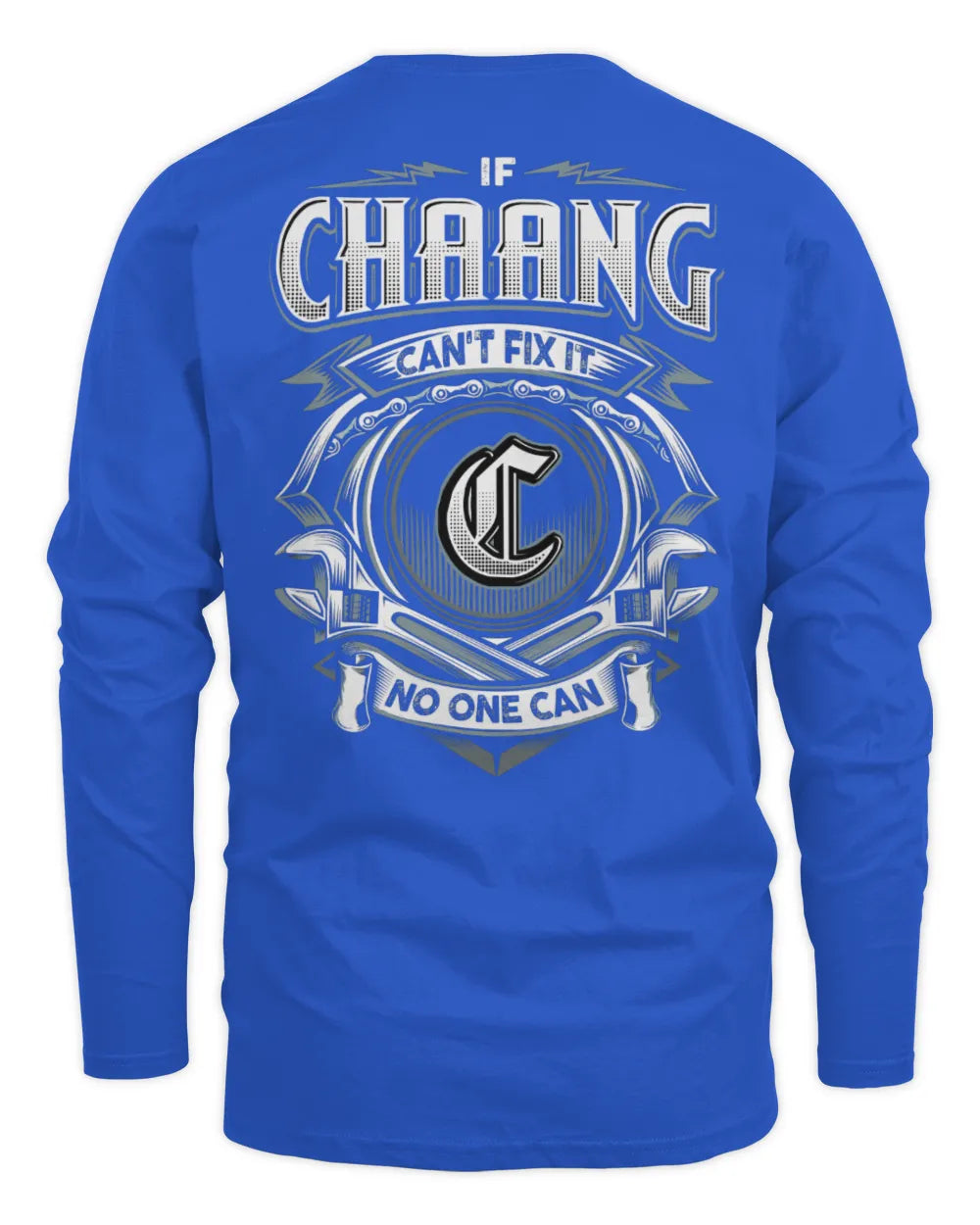 CHAANG AP81-K4-626 - Personalized Ahmed Quote Apparel “If Ahmed Can't Fix It, No One Can” - Men's Long Sleeved T-Shirt - Royal