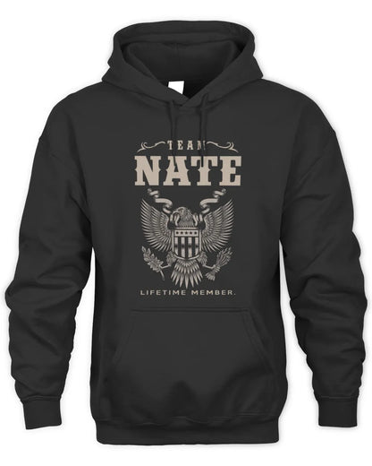 NATE TP06-K82 – Personalized Classic Style Apparel “Team NAME Lifetime Member” - Unisex Hoodie - Black