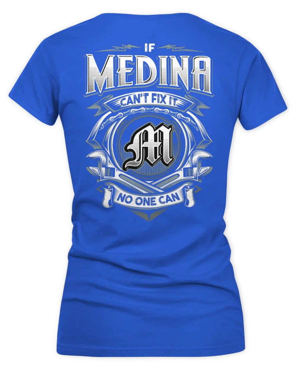 MEDINA AP81-K4-626 - Personalized Ahmed Quote Apparel “If Ahmed Can't Fix It, No One Can” - Women's V-Neck T-Shirt - Royal