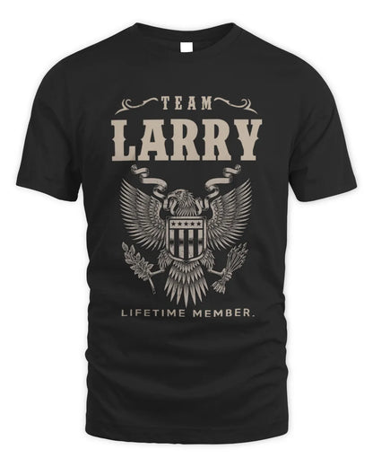 LARRY TP06-K82 – Personalized Classic Style Apparel “Team NAME Lifetime Member” - Unisex Standard T-Shirt - Black