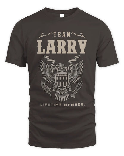 LARRY TP06-K82 – Personalized Classic Style Apparel “Team NAME Lifetime Member” - Unisex Standard T-Shirt - Dark Chocolate