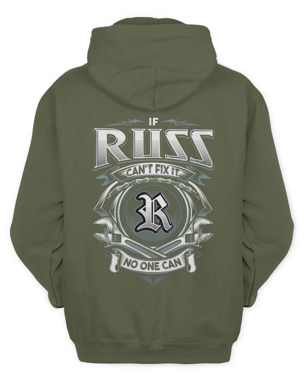 RUSS AP81-K4-626 - Personalized Ahmed Quote Apparel “If Ahmed Can't Fix It, No One Can” - Unisex Hoodie - Military Green