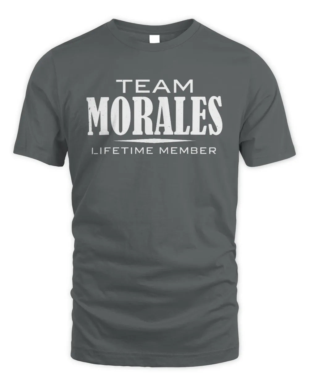 MORALES BL62-K4-128 - Personalized “Team NAME Lifetime Member” - Unisex Standard T-Shirt - Charcoal