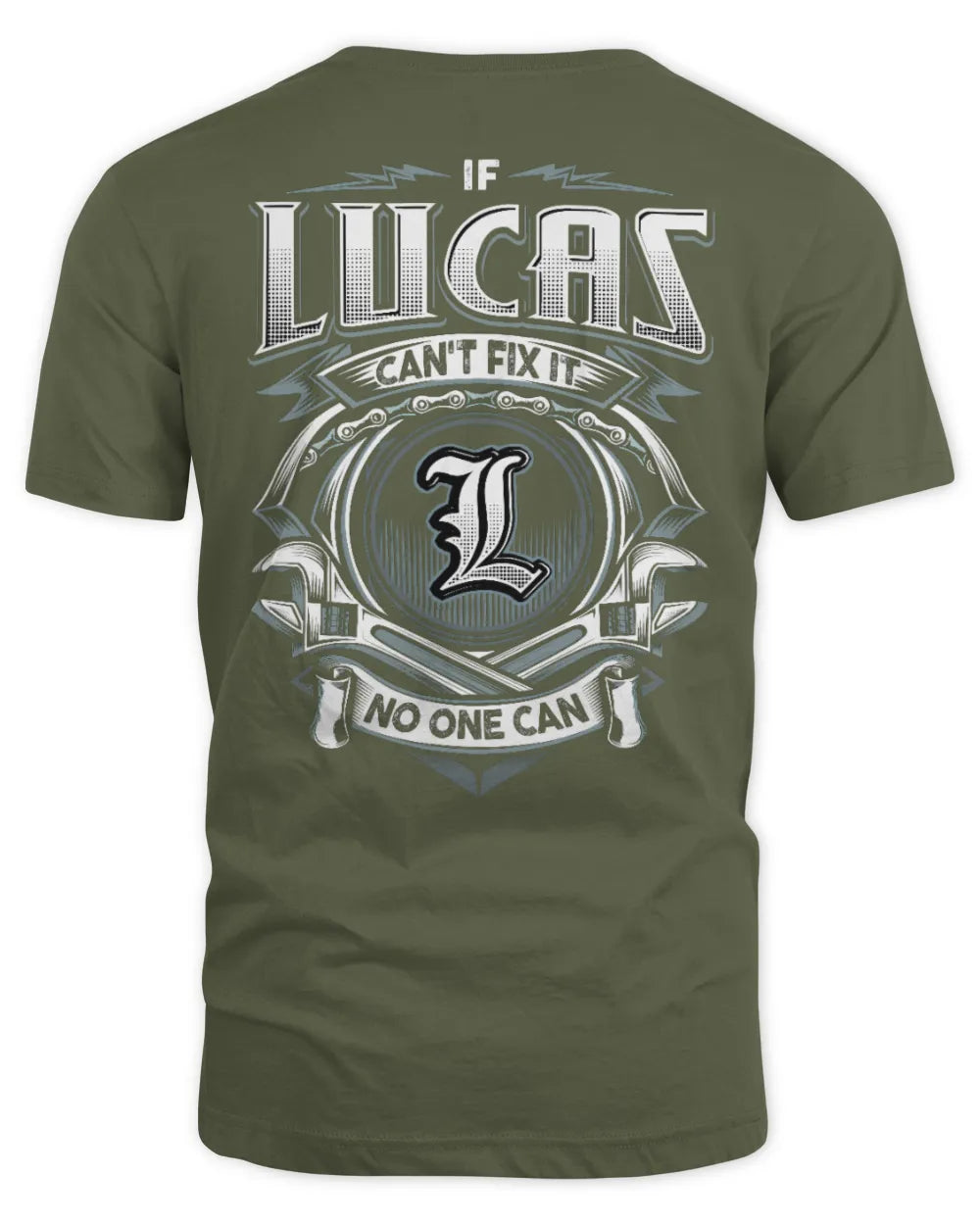 LUCAS AP81-K4-626 - Personalized Ahmed Quote Apparel “If Ahmed Can't Fix It, No One Can” - Unisex Standard T-Shirt - Military Green