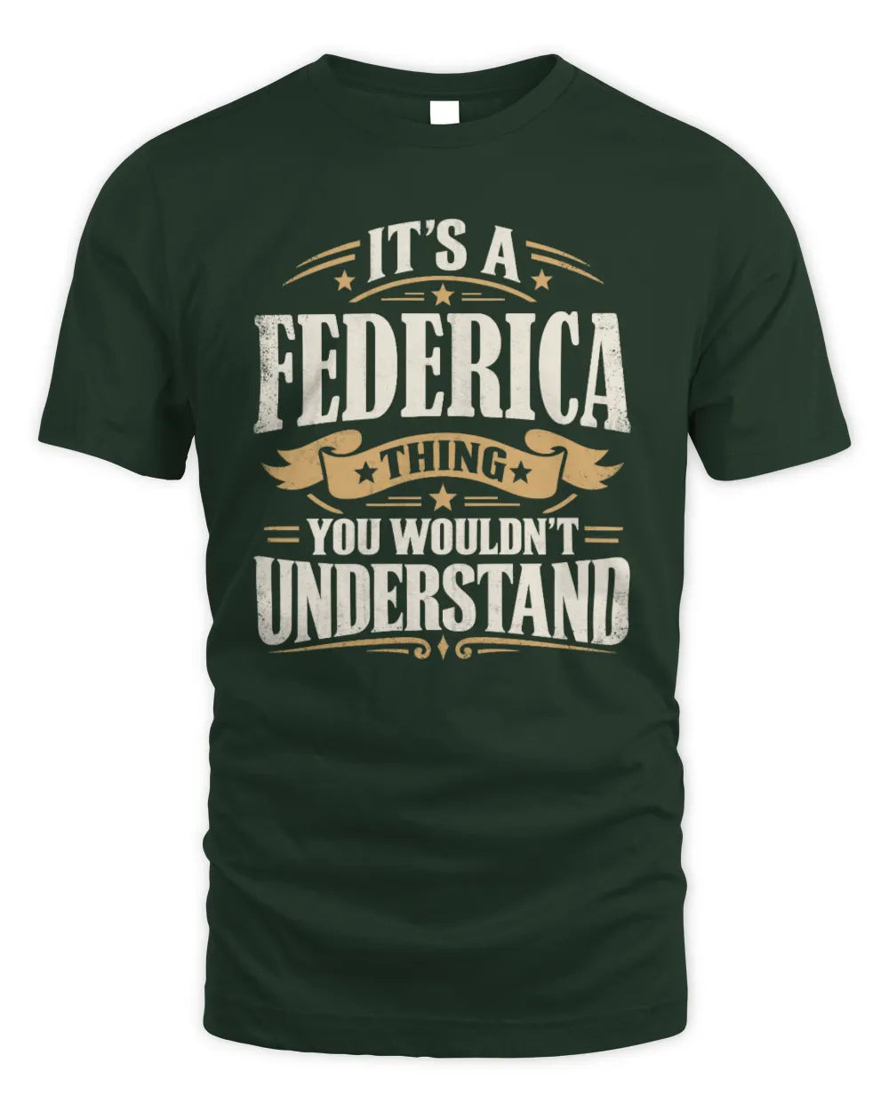 FEDERICA P08 TH51 - Personalized “It’s a/an [NAME] Thing – You Wouldn’t Understand” Shirt - Unisex Standard T-Shirt - Forest Green