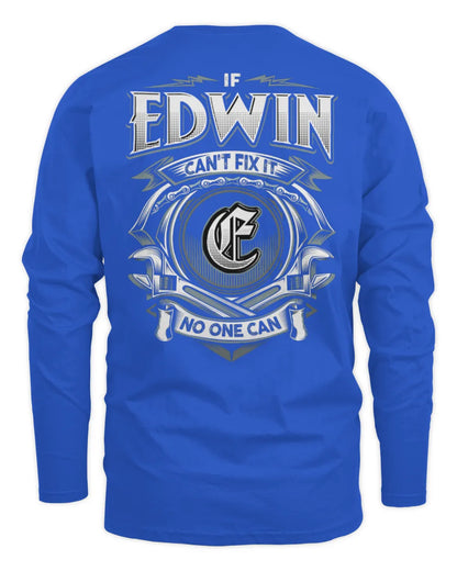 EDWIN AP81-K4-626 - Personalized Ahmed Quote Apparel “If Ahmed Can't Fix It, No One Can” - Men's Long Sleeved T-Shirt - Royal