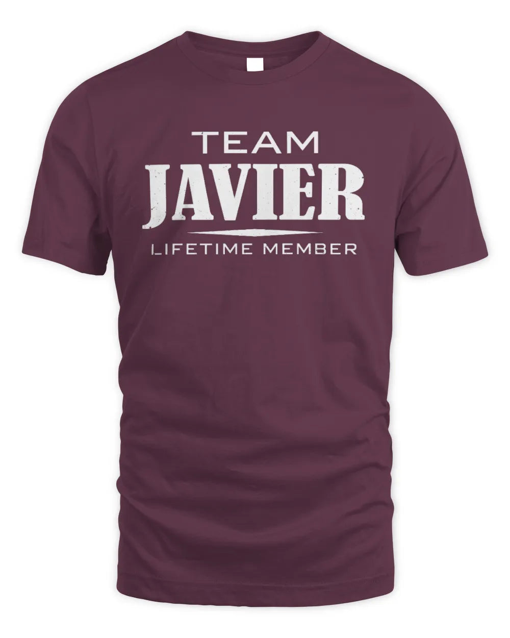 JAVIER BL62-K4-128 - Personalized “Team NAME Lifetime Member” - Unisex Standard T-Shirt - Maroon