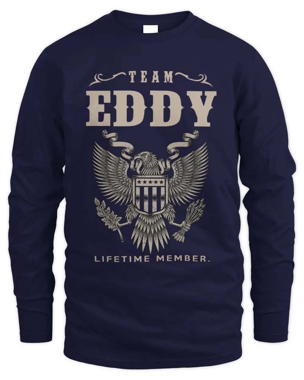 EDDY TP06-K82 – Personalized Classic Style Apparel “Team NAME Lifetime Member” - Men's Long Sleeved T-Shirt - Navy