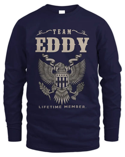 EDDY TP06-K82 – Personalized Classic Style Apparel “Team NAME Lifetime Member” - Men's Long Sleeved T-Shirt - Navy