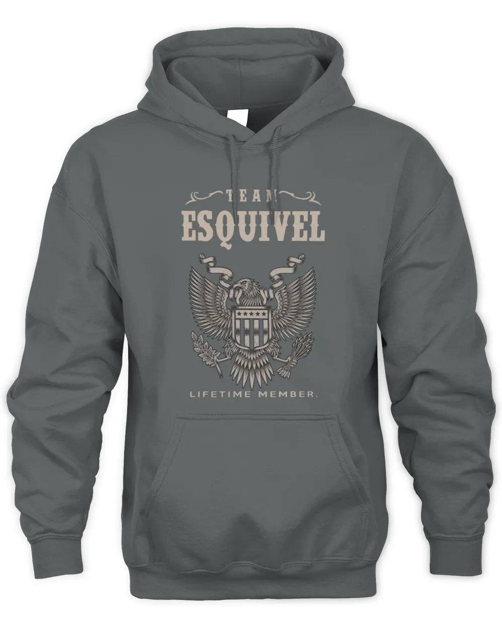 ESQUIVEL TP06-K82 – Personalized Classic Style Apparel “Team NAME Lifetime Member” - Unisex Hoodie - Charcoal