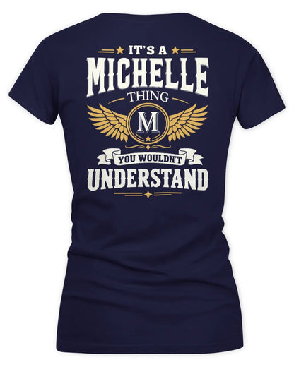 MICHELLE KT06-M008 It’s a [NAME] Thing – You Wouldn’t Understand | Personalized Vintage T-Shirt - Women's V-Neck T-Shirt - Navy