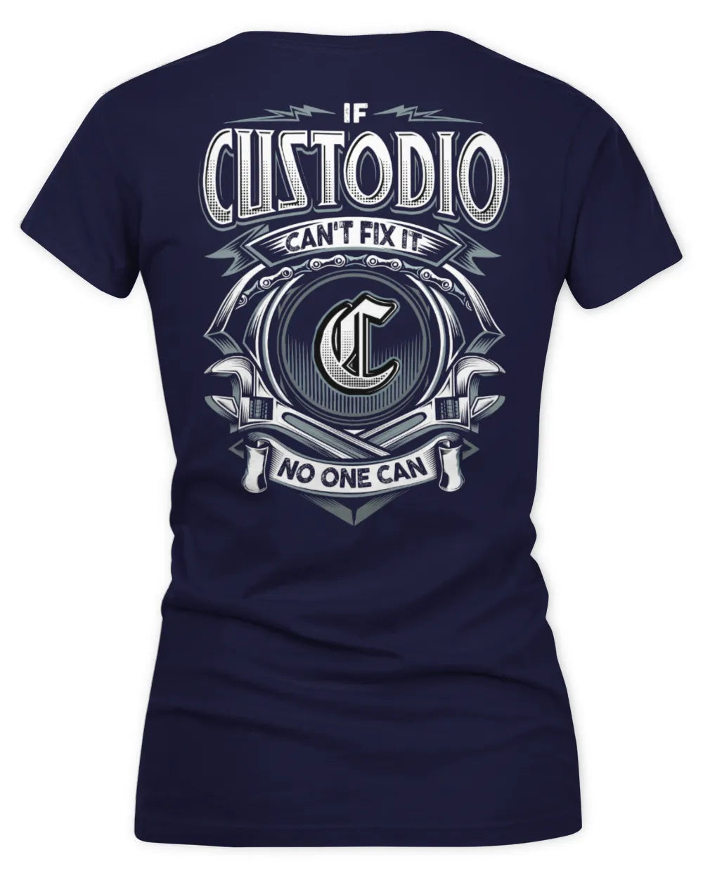 CUSTODIO AP81-K4-626 - Personalized Ahmed Quote Apparel “If Ahmed Can't Fix It, No One Can” - Women's V-Neck T-Shirt - Navy