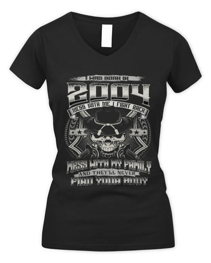 2004 HH89-K2 – Protective Family Quote T-Shirt - Women's V-Neck T-Shirt - Black