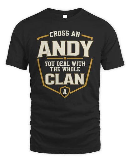 ANDY NT1-K008 Cross A/An NAME, You Deal With the Whole Clan | Personalized Vintage T-Shirt - Unisex Standard T-Shirt - Black