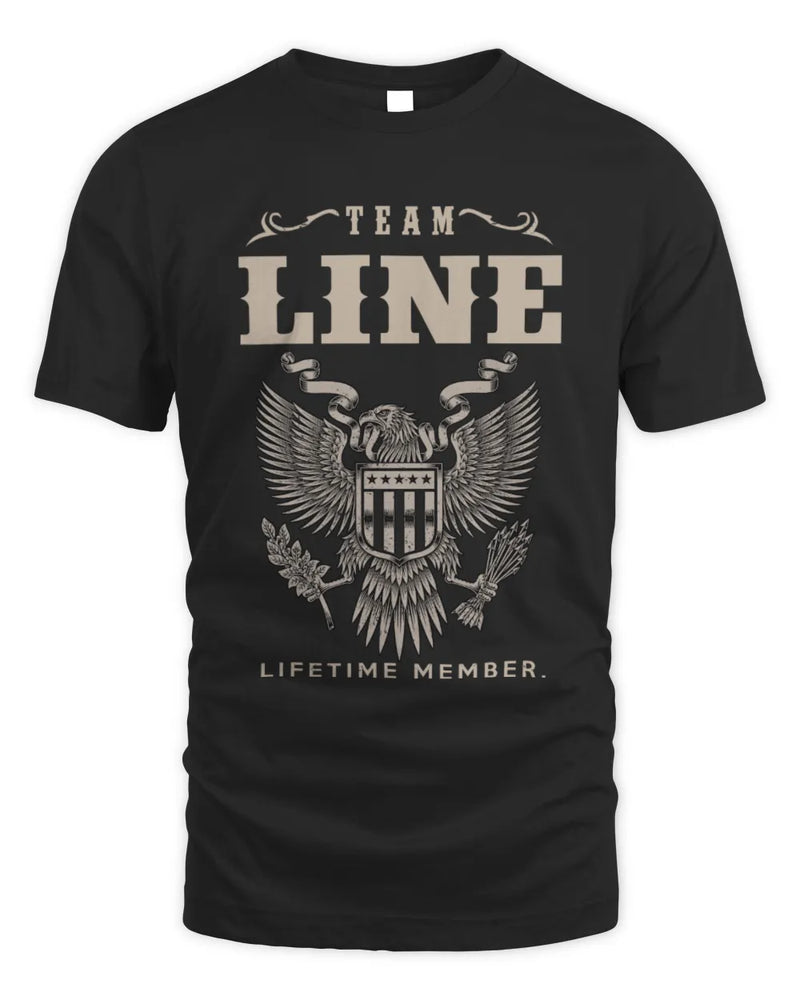 LINE TP06-K82 – Personalized Classic Style Apparel “Team NAME Lifetime Member” - Unisex Standard T-Shirt - Black