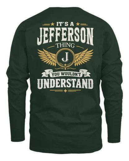 JEFFERSON KT06-M008 It’s a [NAME] Thing – You Wouldn’t Understand | Personalized Vintage T-Shirt - Men's Long Sleeved T-Shirt - Forest Green