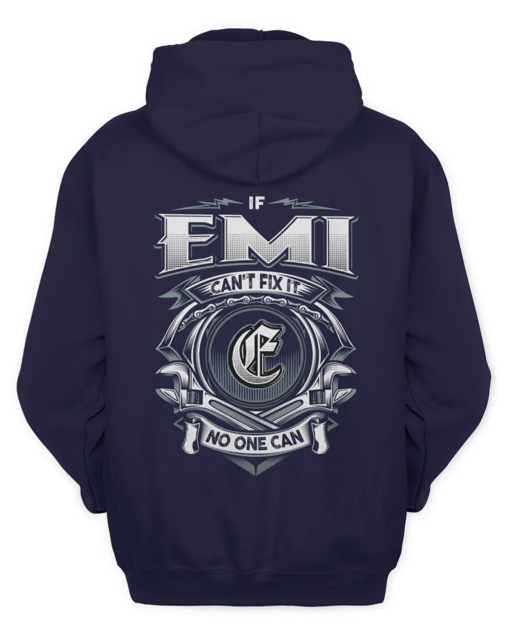 EMI AP81-K4-626 - Personalized Ahmed Quote Apparel “If Ahmed Can't Fix It, No One Can” - Unisex Hoodie - Navy