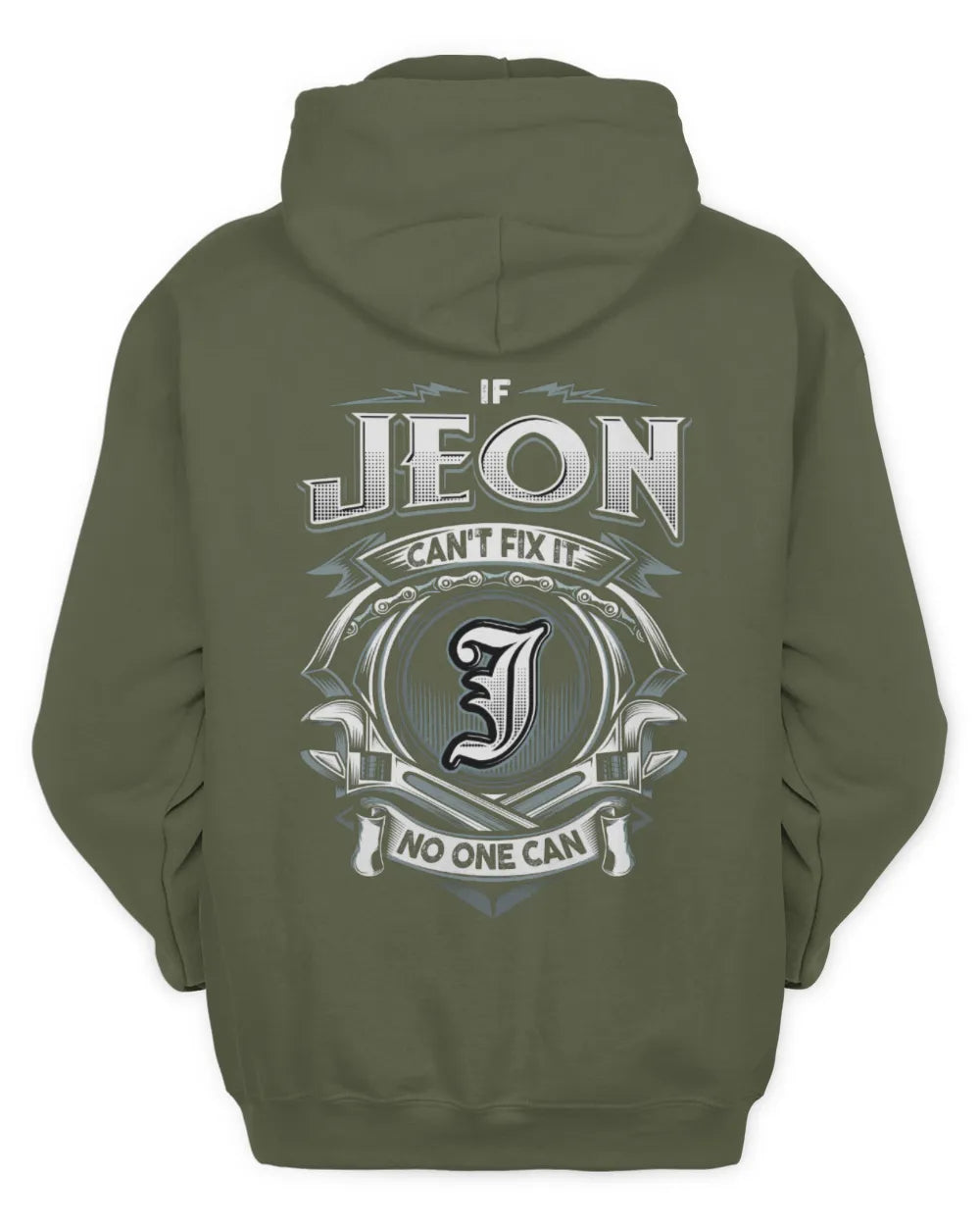 JEON AP81-K4-626 - Personalized Ahmed Quote Apparel “If Ahmed Can't Fix It, No One Can” - Unisex Hoodie - Military Green