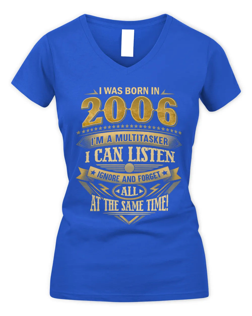 2006 HH89-K2 – Funny Birth Year Multitasker Quote T-Shirt - Women's V-Neck T-Shirt - Royal
