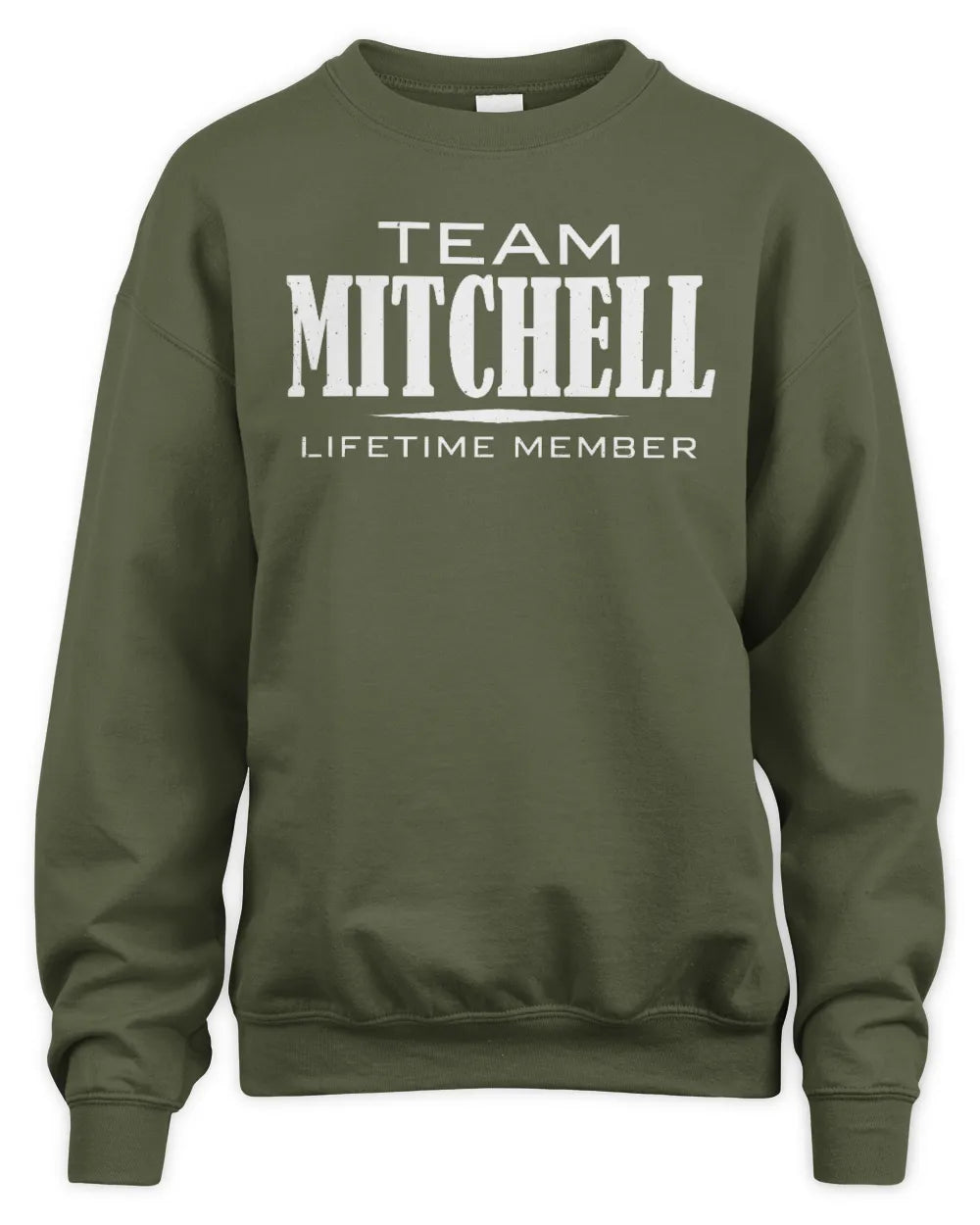 MITCHELL BL62-K4-128 - Personalized “Team AARON Lifetime Member” - Unisex Sweatshirt - Military Green