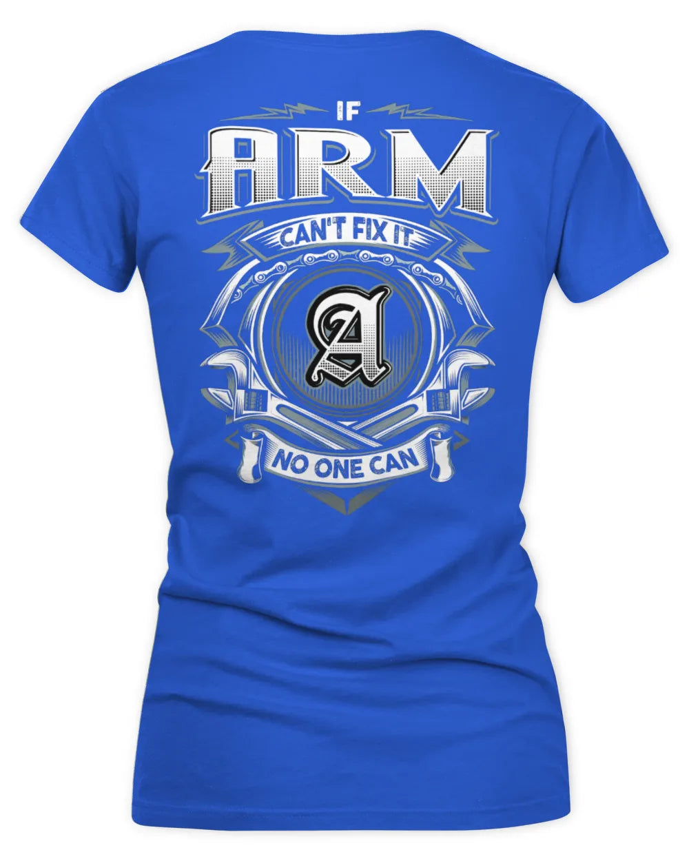 ARM AP81-K4-626 - Personalized Ahmed Quote Apparel “If Ahmed Can't Fix It, No One Can” - Women's V-Neck T-Shirt - Royal