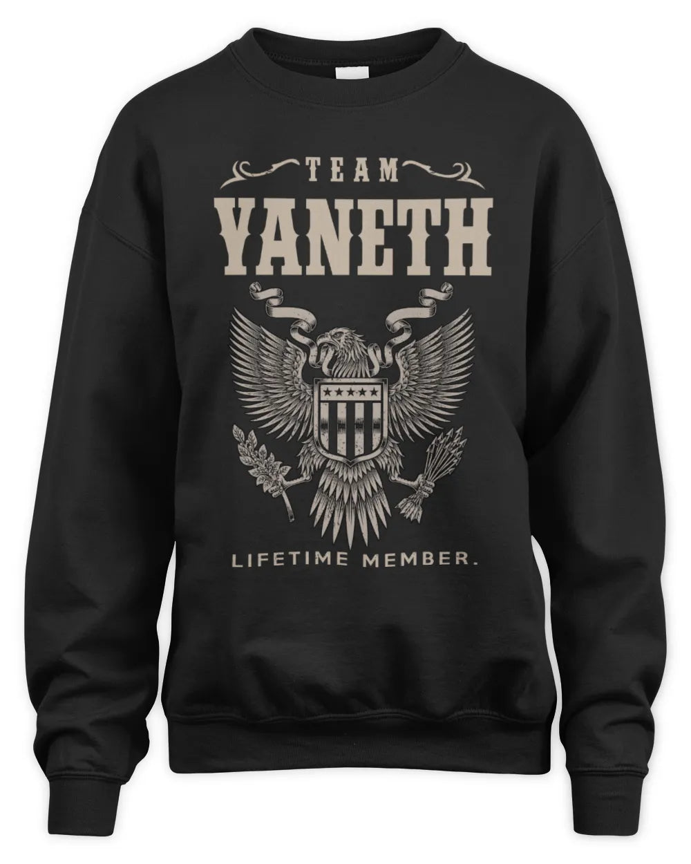 YANETH TP06-K82 – Personalized Classic Style Apparel “Team NAME Lifetime Member” - Unisex Sweatshirt - Black