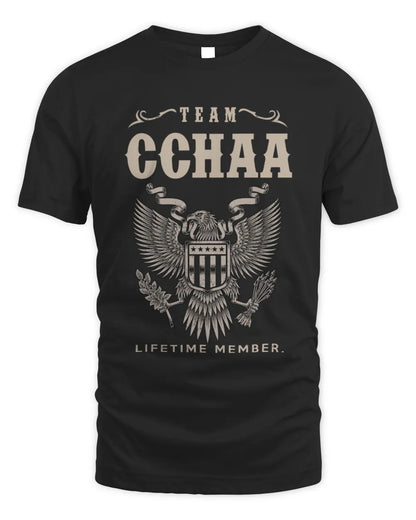 CCHAA TP06-K82 – Personalized Classic Style Apparel “Team NAME Lifetime Member” - Unisex Standard T-Shirt - Black