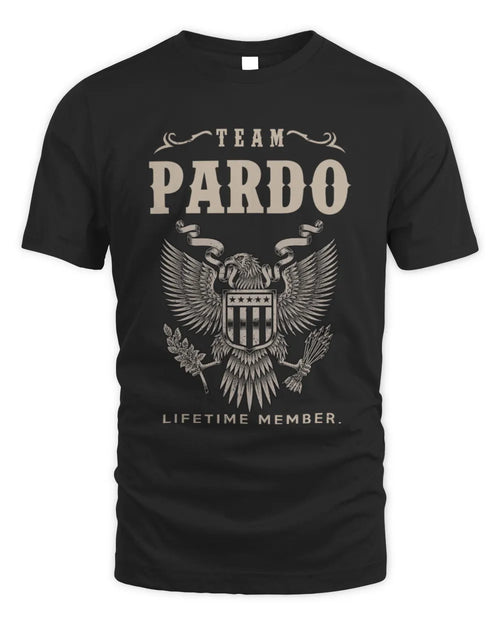 PARDO TP06-K82 – Personalized Classic Style Apparel “Team NAME Lifetime Member” - Unisex Standard T-Shirt - Black