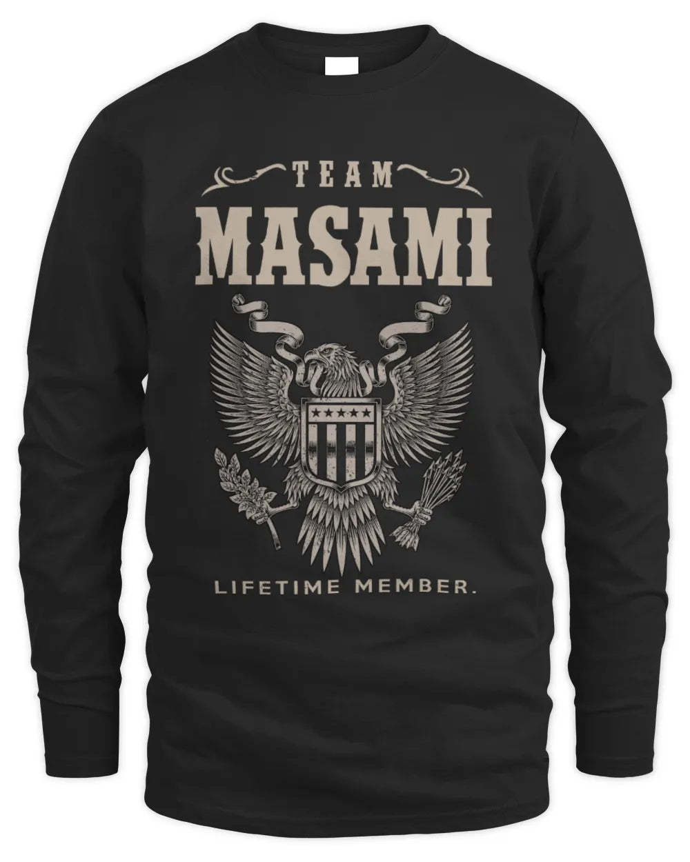 MASAMI TP06-K82 – Personalized Classic Style Apparel “Team NAME Lifetime Member” - Men's Long Sleeved T-Shirt - Black