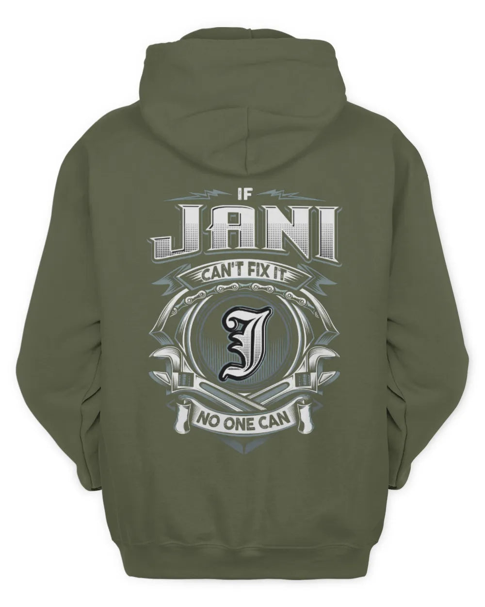 JANI AP81-K4-626 - Personalized Ahmed Quote Apparel “If Ahmed Can't Fix It, No One Can” - Unisex Hoodie - Military Green