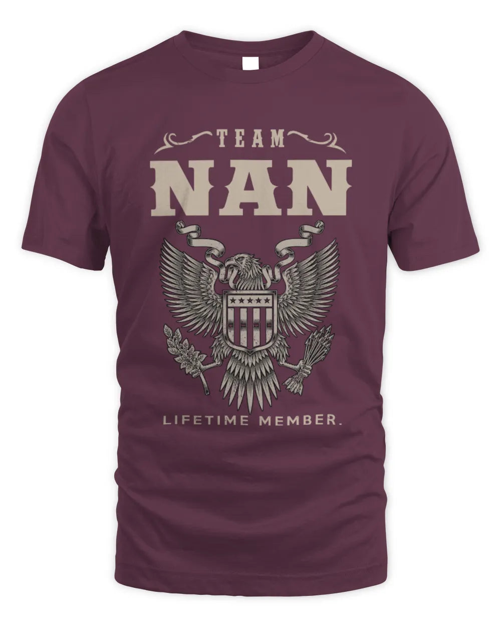 NAN TP06-K82 – Personalized Classic Style Apparel “Team NAME Lifetime Member” - Unisex Standard T-Shirt - Maroon