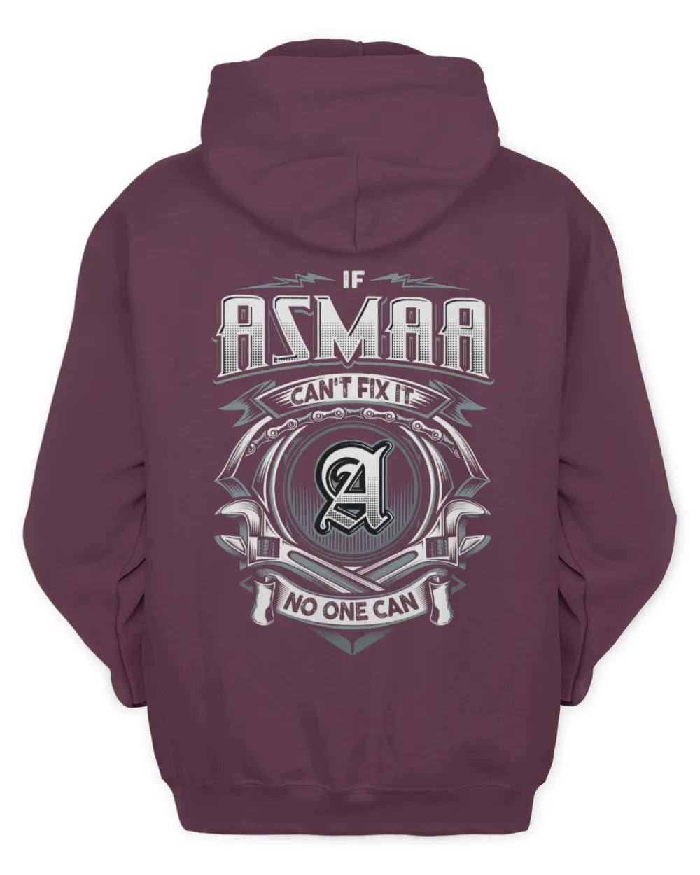 ASMAA AP81-K4-626 - Personalized Ahmed Quote Apparel “If Ahmed Can't Fix It, No One Can” - Unisex Hoodie - Maroon