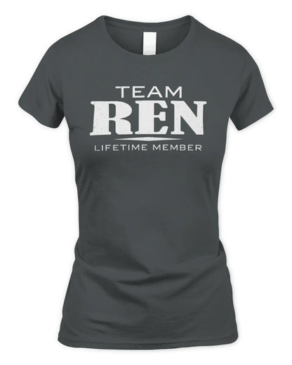REN BL62-K4-128 - Personalized “Team NAME Lifetime Member” - Women's Standard T-Shirt - Charcoal