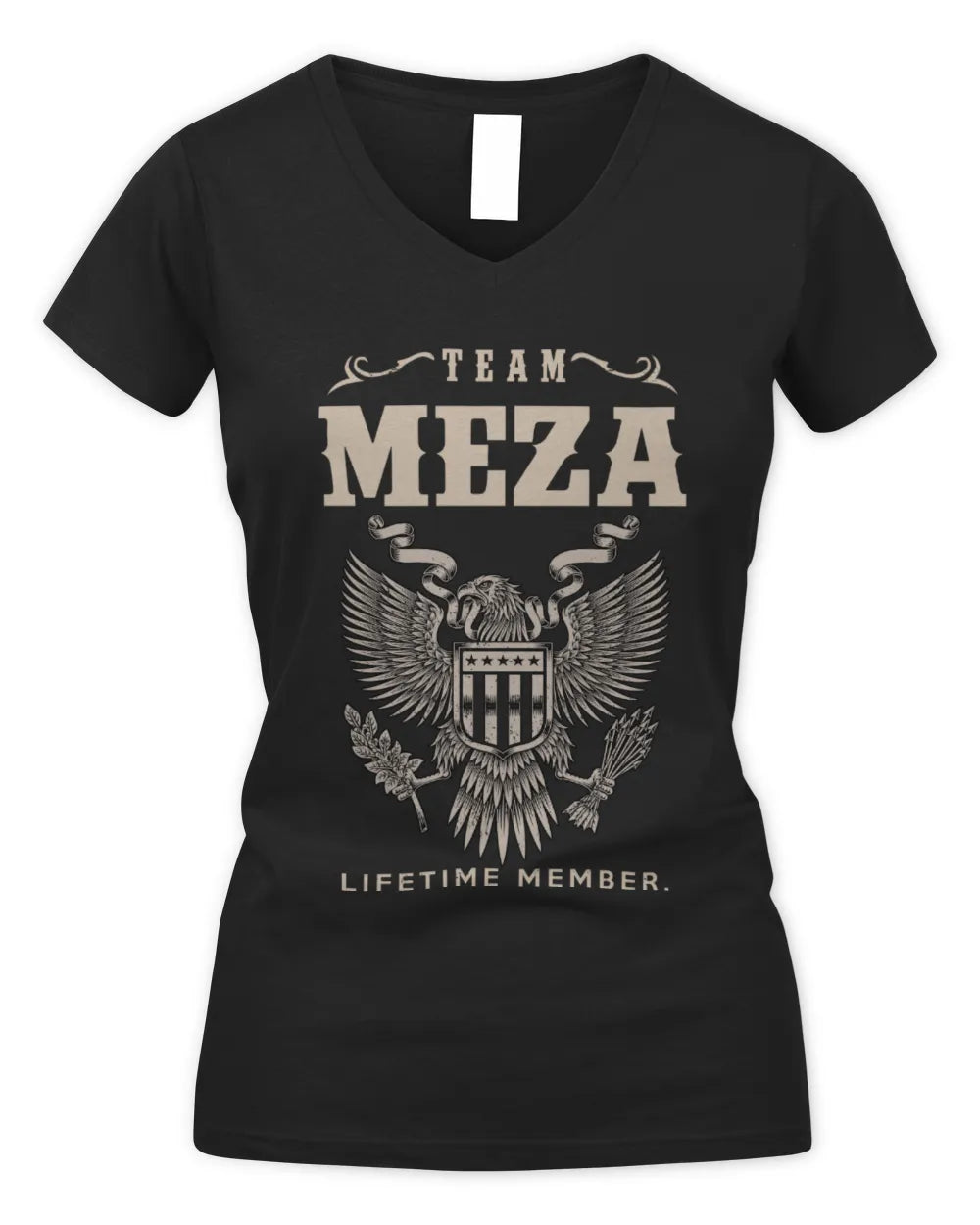 MEZA TP06-K82 – Personalized Classic Style Apparel “Team NAME Lifetime Member” - Women's V-Neck T-Shirt - Black