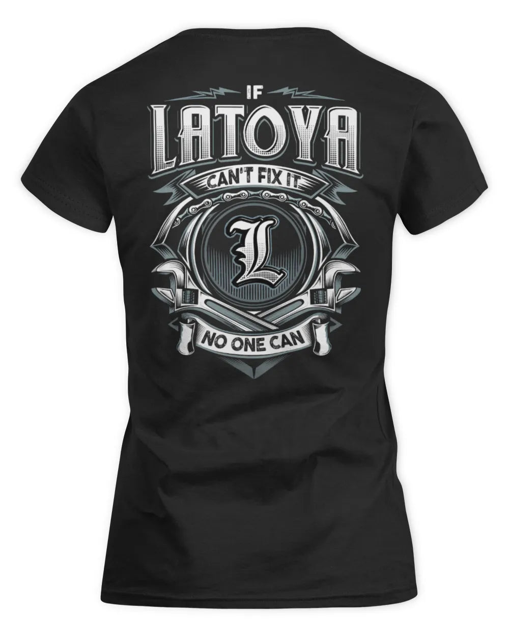 LATOYA AP81-K4-626 - Personalized Ahmed Quote Apparel “If Ahmed Can't Fix It, No One Can” - Women's Standard T-Shirt - Black
