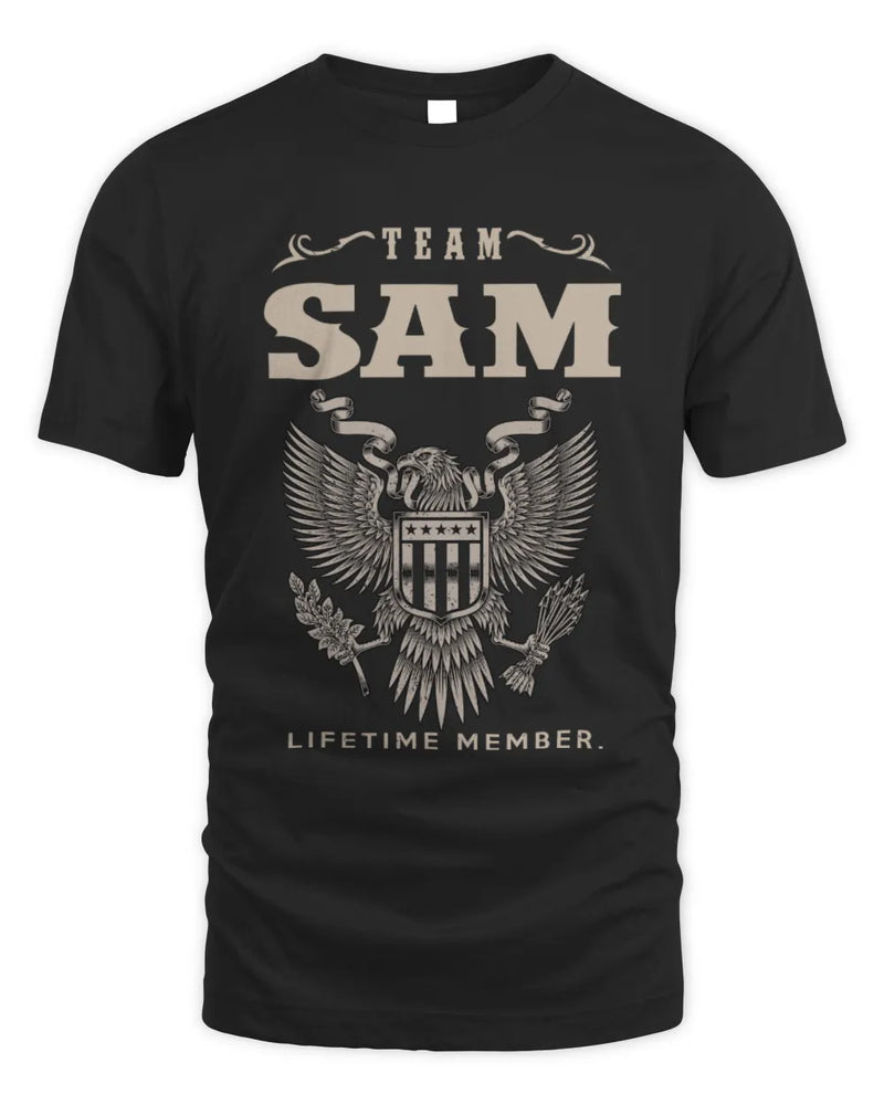 SAM TP06-K82 – Personalized Classic Style Apparel “Team NAME Lifetime Member” - Unisex Standard T-Shirt - Black