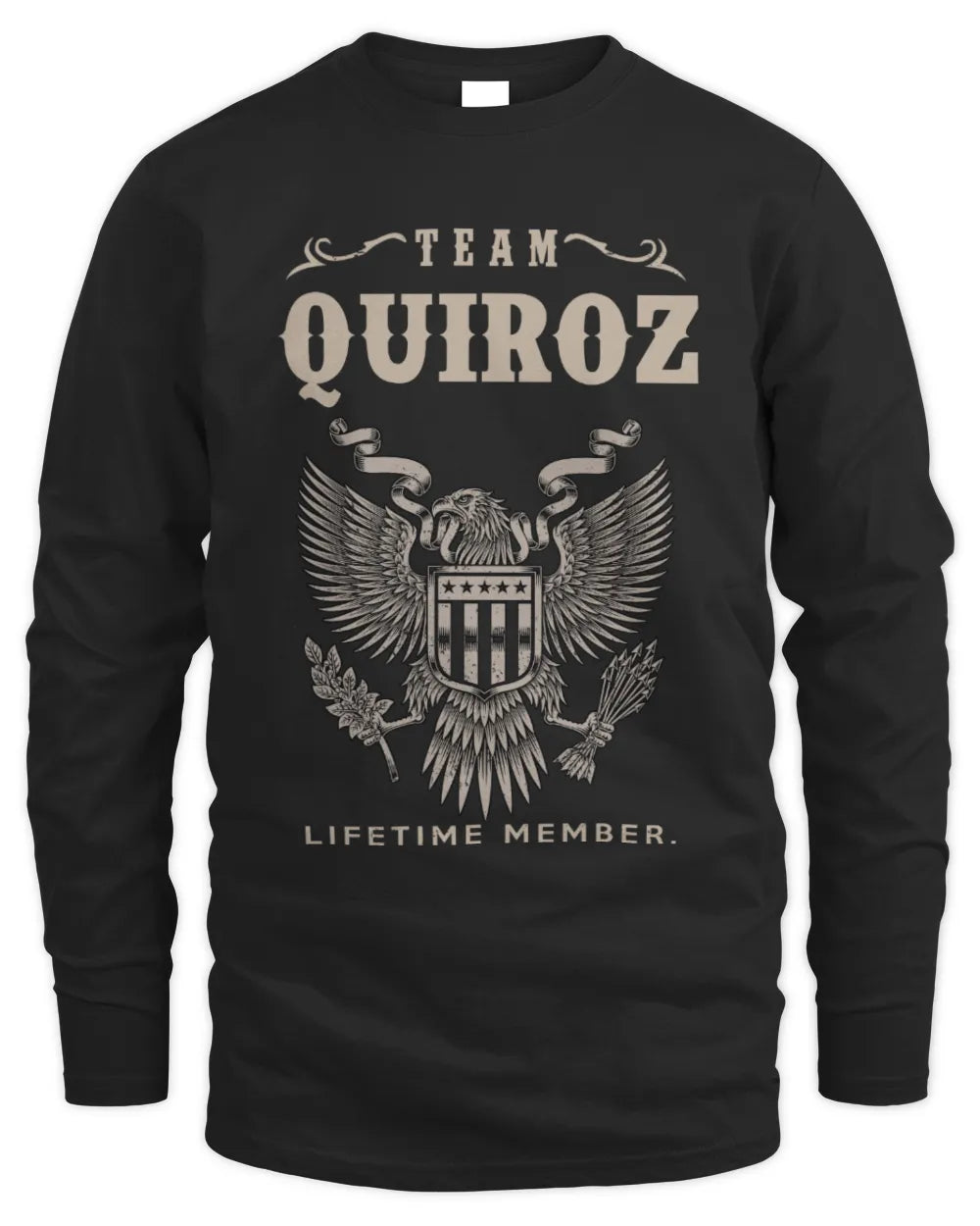 QUIROZ TP06-K82 – Personalized Classic Style Apparel “Team NAME Lifetime Member” - Men's Long Sleeved T-Shirt - Black