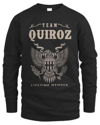 QUIROZ TP06-K82 – Personalized Classic Style Apparel “Team NAME Lifetime Member” - Men's Long Sleeved T-Shirt - Black