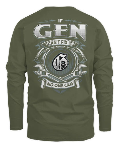 GEN AP81-K4-626 - Personalized Ahmed Quote Apparel “If Ahmed Can't Fix It, No One Can” - Men's Long Sleeved T-Shirt - Military Green