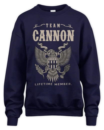 CANNON TP06-K82 – Personalized Classic Style Apparel “Team NAME Lifetime Member” - Unisex Sweatshirt - Navy