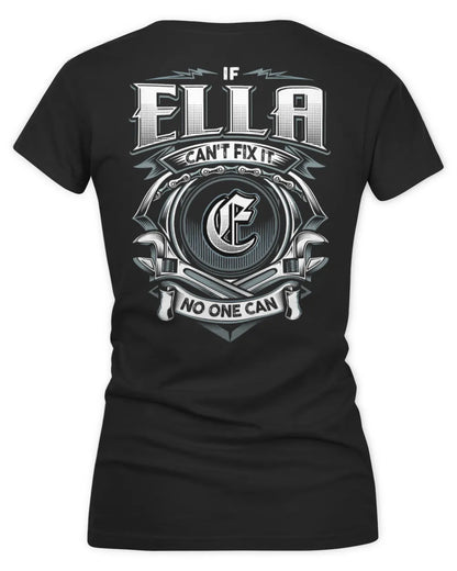 ELLA AP81-K4-626 - Personalized Ahmed Quote Apparel “If Ahmed Can't Fix It, No One Can” - Women's V-Neck T-Shirt - Black