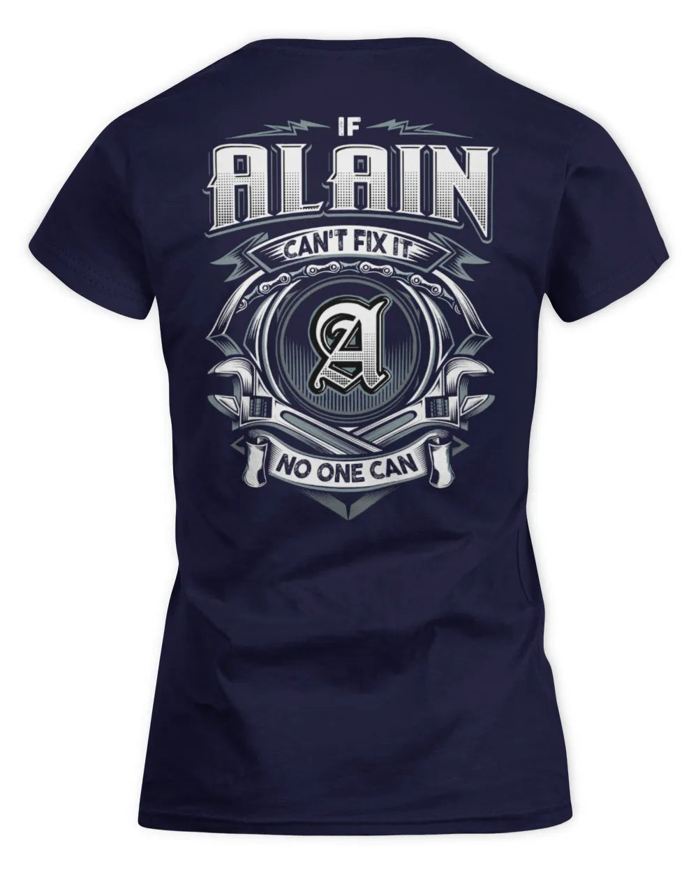ALAIN AP81-K4-626 - Personalized Ahmed Quote Apparel “If Ahmed Can't Fix It, No One Can” - Women's Standard T-Shirt - Navy