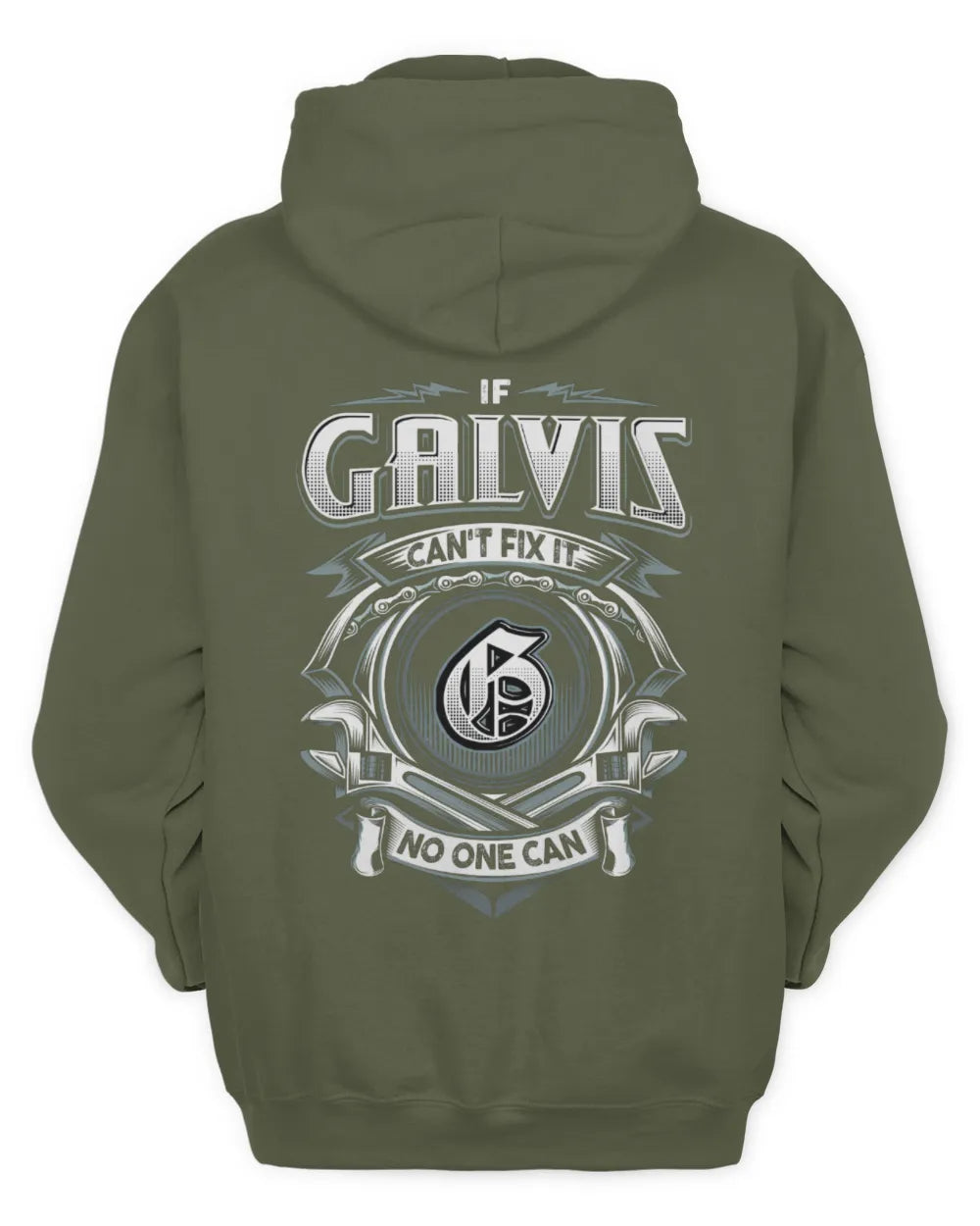 GALVIS AP81-K4-626 - Personalized Ahmed Quote Apparel “If Ahmed Can't Fix It, No One Can” - Unisex Hoodie - Military Green