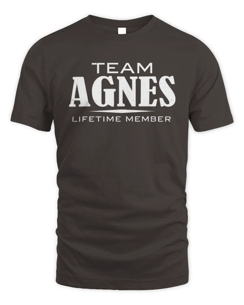 AGNES BL62-K4-128 - Personalized “Team NAME Lifetime Member” - Unisex Standard T-Shirt - Dark Chocolate