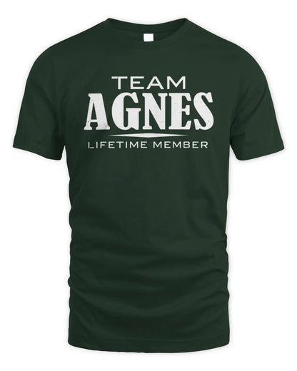 AGNES BL62-K4-128 - Personalized “Team NAME Lifetime Member” - Unisex Standard T-Shirt - Forest Green