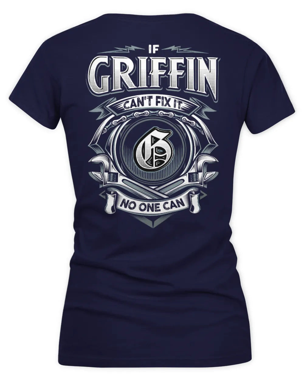 GRIFFIN AP81-K4-626 - Personalized Ahmed Quote Apparel “If Ahmed Can't Fix It, No One Can” - Women's V-Neck T-Shirt - Navy
