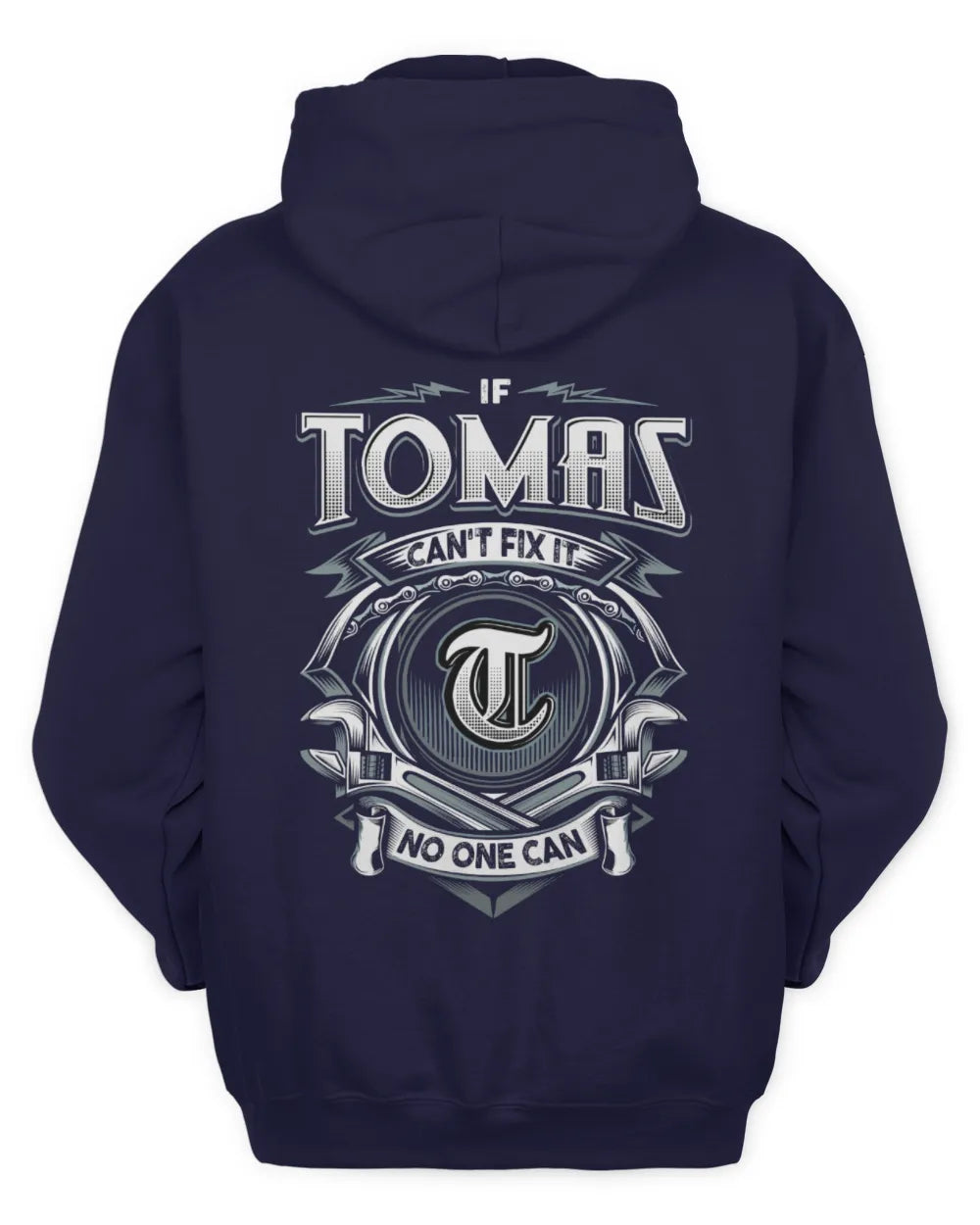 TOMAS AP81-K4-626 - Personalized Ahmed Quote Apparel “If Ahmed Can't Fix It, No One Can” - Unisex Hoodie - Navy