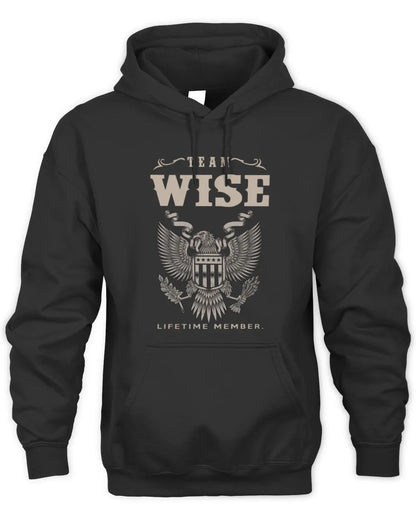WISE TP06-K82 – Personalized Classic Style Apparel “Team NAME Lifetime Member” - Unisex Hoodie - Black
