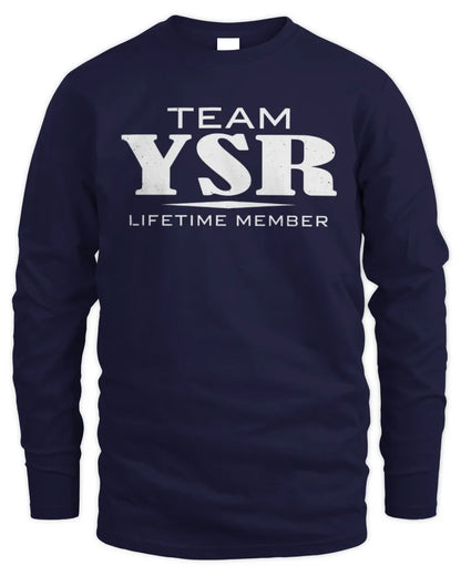 YSR BL62-K4-128 - Personalized “Team NAME Lifetime Member” - Men's Long Sleeved T-Shirt - Navy
