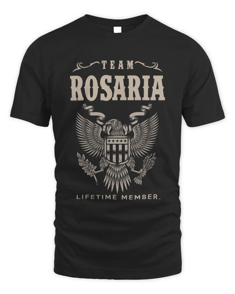 ROSARIA TP06-K82 – Personalized Classic Style Apparel “Team NAME Lifetime Member” - Unisex Standard T-Shirt - Black